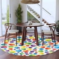 thumbnail image 3 of Colorful Polka Dot Round Area Rug 6Ft Washable Circle Rugs for Bathroom Office, Cartoon Watercolor Abstract Graffiti Non-Slip Carpet Floor Mats Indoor Outdoor Carpet Runner Aesthetic Home Decor, 3 of 8
