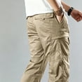 thumbnail image 4 of Men Stretch Cargo Trousers Light Multi Storage Reinforced Ripstop Field Travel Pants S-XL（1 piece）, 4 of 10