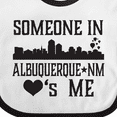 thumbnail image 4 of Inktastic Albuquerque New Mexico Someone Loves Me Skyline Boys or Girls Baby Bib, 4 of 4
