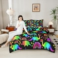 thumbnail image 4 of Castle Fairy Twin Size 2-Piece Dinosaur Floral Rainbow Abstract Comforter Set, 4 of 8