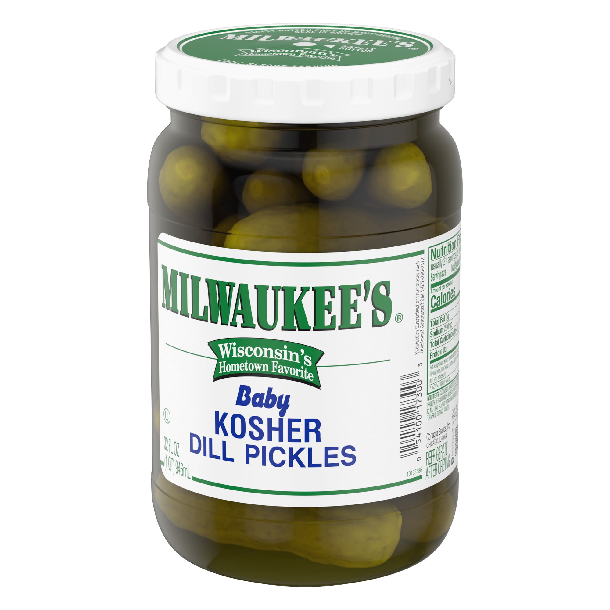 (3 pack) Milwaukee's Baby Kosher Dill Pickles, 32 fl oz.
