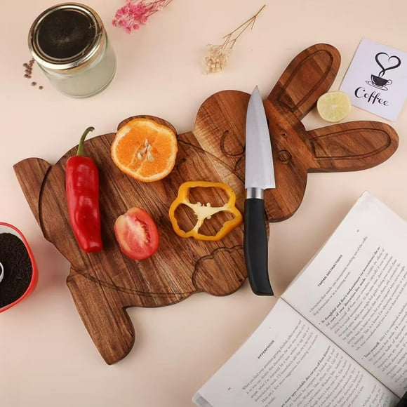 Easter Bunny Cutting Board, Bunny Shaped Serving Board, Bunny with Egg Wooden Charcuterie Boards, Cheese and Food Plate For Easter Or Spring Decoration