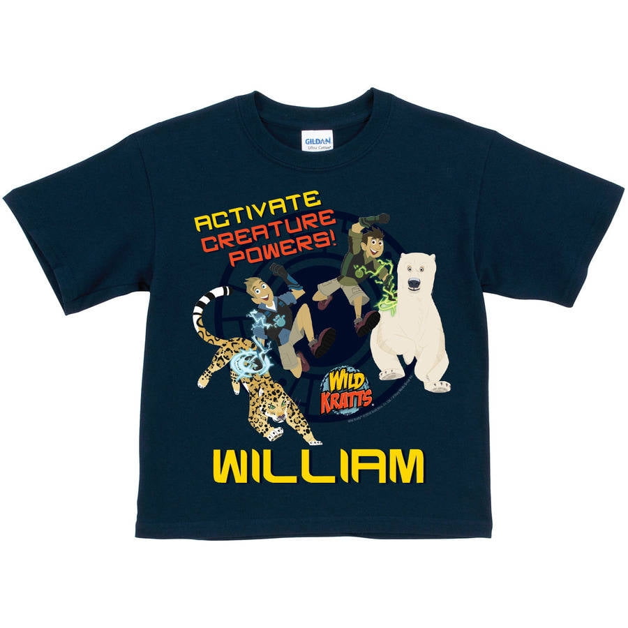 Jaxia Wild Kratts KidsCotton Youth Crewneck T-Shirt,Boys and Girls,White