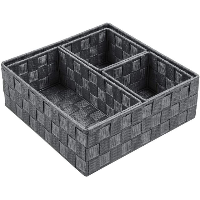 Woven Storage Box Cube Basket Bin Container Tote Organizer Divider for Drawer,Closet,Shelf, Dresser