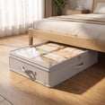 thumbnail image 3 of Extra Large Under Bed Storage Bag, Flat Foldable Container for Down Jackets and Quilts, High Capacity Clothes Organizer for Seasonal Storage, Gray, 3 of 4