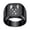 Black, variant on Men's Square Dog Stainless Steel Ring Personalized Vintage Band Jewelry Gold Size 10