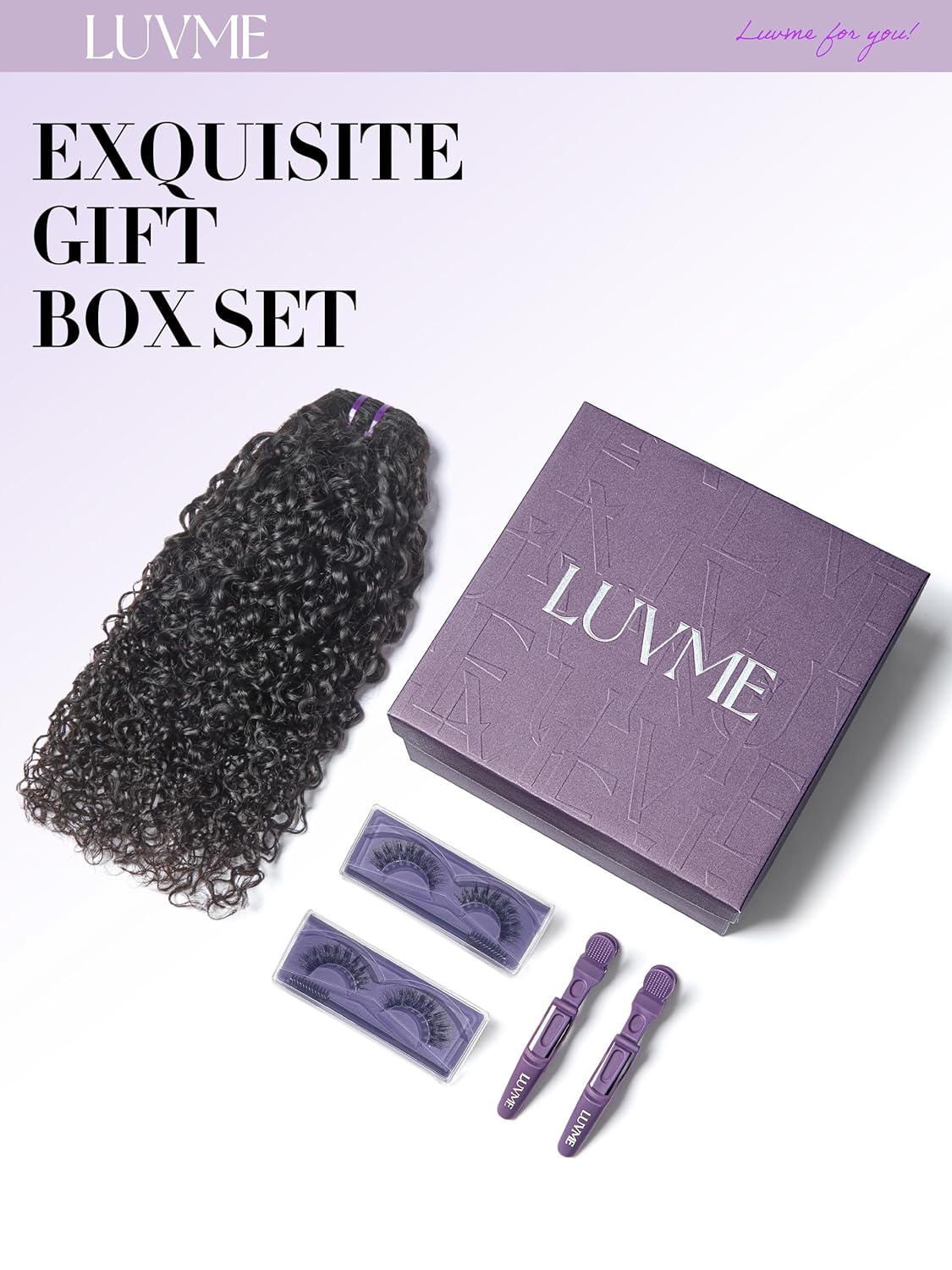 LUVME 10" Messy Burmese Curly Bundle Brazilian Virgin Human Hair Weave Extensions Natural Black for Women
