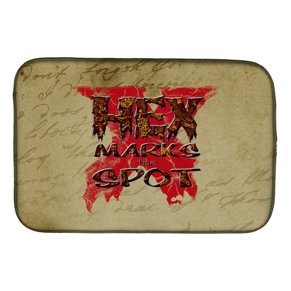 Hex marks the spot Halloween Dish Drying Mat