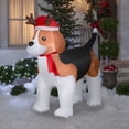 thumbnail image 3 of Gemmy Christmas Airblown Inflatable Inflatable Christmas Beagle, 5.5 ft Tall, white, 3 of 4