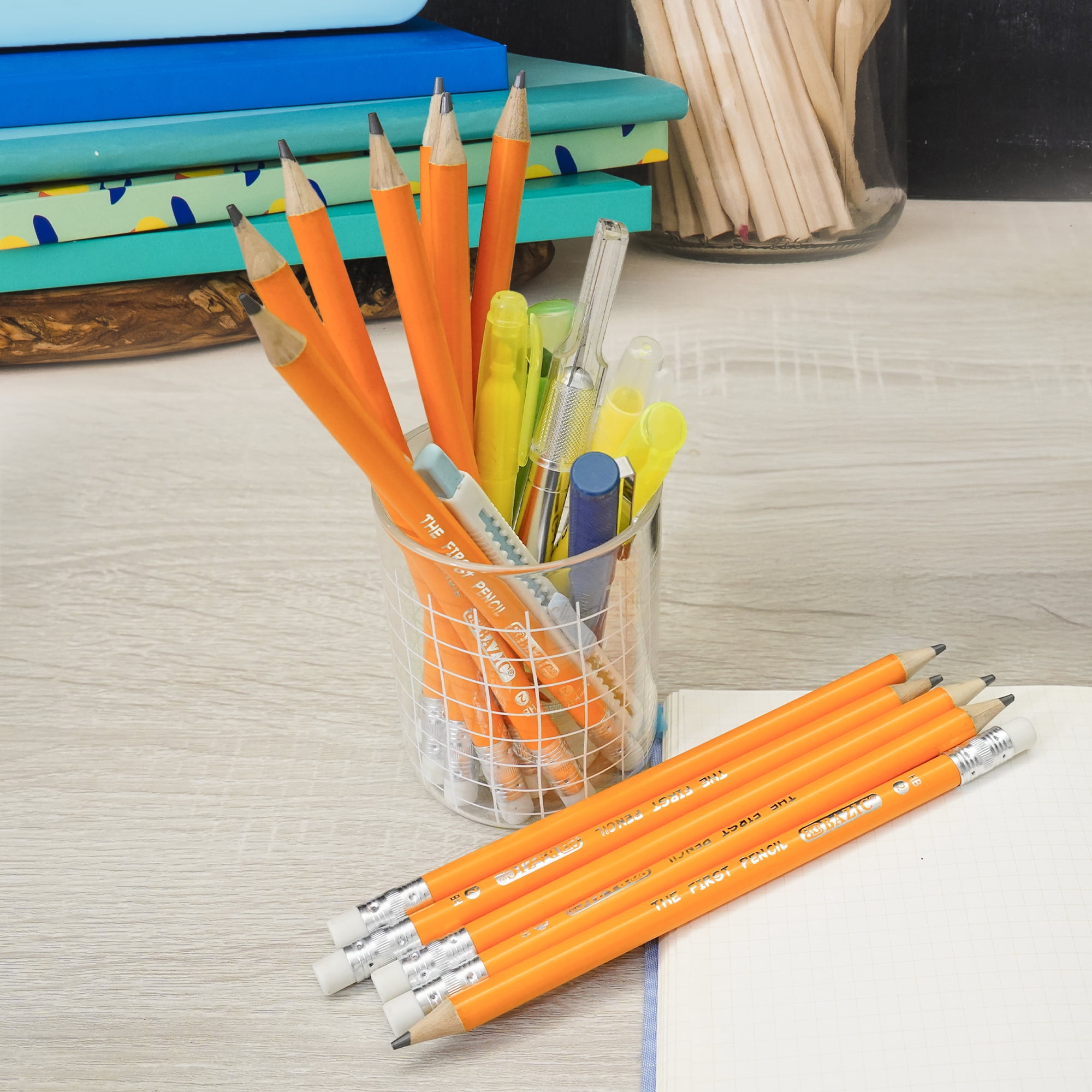 BAZIC Pre-Sharpened #2 HB Jumbo Pencils, Latex Free Eraser (12 Count/Pack), 72-Packs