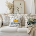thumbnail image 3 of Throw Pillow Covers 18x18 inch Set of 4,Spring Summer Daisy Flower Couch Pillow Covers,Modern Decorative Pillow Covers for Home Square Pillowcases Grey, 3 of 6