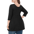 thumbnail image 4 of Women's Plus Size Round Neck Tunic Blouse 3/4 Sleeve Floral Loose T-Shirt 0X-5X, 4 of 5
