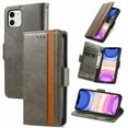 thumbnail image 1 of Case for iPhone 12/12 Pro Cover Leather Wallet Folio Case Book Design Flip Magnetic Closure - Grey, 1 of 5
