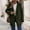 Army Green, variant on Womens Wide Lapel Fully Lined Waist Relaxed Mid Length Moto Coat, Long Sleeve Cuffed Hem Dual Side Pockets Loose Fit for City Shopping Evening Gatherings Army Green XXL