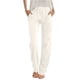 thumbnail image 2 of Karight Cotton Linen Pants Women Casual Straight Leg Drawstring Elastic Hight Waist Trousers Pockets Loose Palazzo Pants, 2 of 5