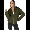 thumbnail image 3 of Sudaderas con Capucha y Cremallera para Mujer, Sudaderas Extragrandes, Conjuntos de Moda Escolar para Otoño, Chaquetas Informales, Ropa de Invierno Verde XL, 3 of 9