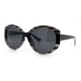 thumbnail image 4 of Polarized Mod Chic Womens Large Round Luxury Fashion Sunglasses [Grey Tortoise - Black], 4 of 6
