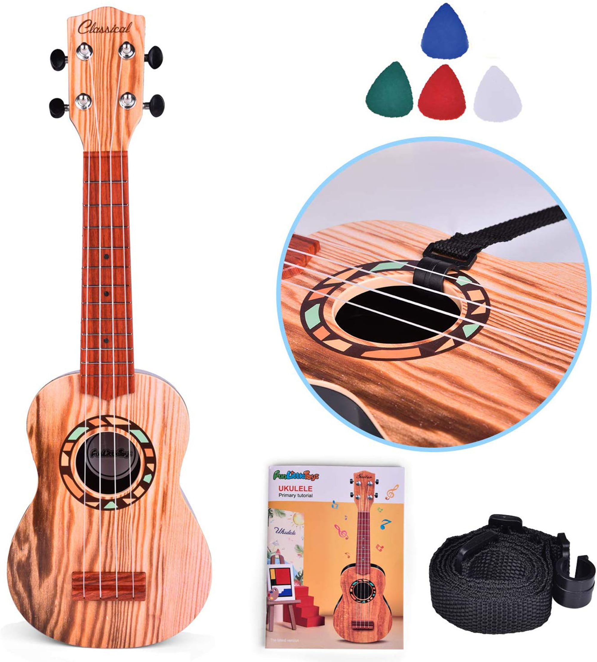 Kids Music & Art Development 4 Strings Guitar Ukulele Musical Instrument Toys 