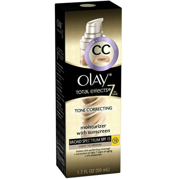 OLAY Total Effects 7-in-1 Tone Correcting Moisturizer, SPF 15, Light to Medium 1.7 oz (Pack of 3)