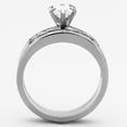 thumbnail image 3 of Luxe Jewelry Designs Women's Stainless Steel Wedding Ring Set with Marquise Shaped Cubic Zirconia -, 3 of 4