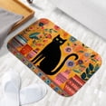 thumbnail image 6 of 1pc Black Cat with Flower Vases Absorbent Non-Slip Bathroom Thickened Flannel Rug Decor,Soft,Quick Drying,Suitable For Indoor/outdoor Use,Bathrooms,Bedrooms,Kitchens,Terrace,Laundry Rooms,16"x24", 6 of 9