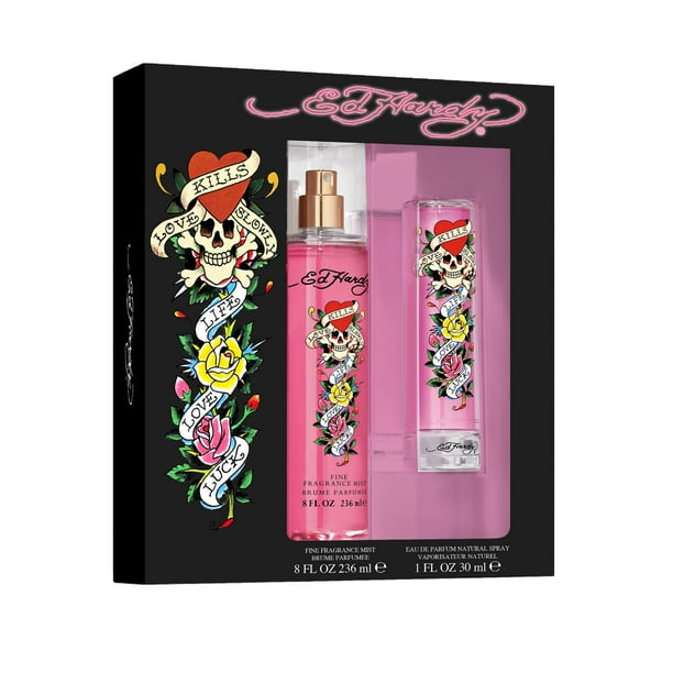 (44 Value) Ed Hardy Perfume and Body Spray Gift Set for Women, 2