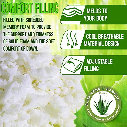 Hypoallergenic Aloe Vera Bamboo Memory Foam Pillow Cooling Firm Contour  Comfort - Walmart.com