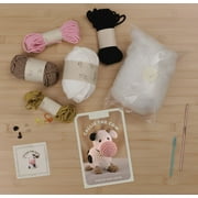 CraftBud Beginner Crochet Kit with Accessories, Amigurumi Stuffed Animal Kit with Step-by-Step Video Tutorials, Arts & Crafts for Kids and Adults, Callie The Cow