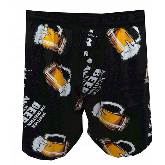 Fun Boxers "Beer is The Answer" Adult Men's Boxer Shorts (Size Small)