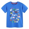 thumbnail image 1 of Akiihool T-Shirts Graphiques Garçons Ados Garçons Manches Courtes Enfants Été Col Rond T-Shirts Décontractés Basiques Coton Unis Hauts (Bleu, 2-3 Ans), 1 of 4