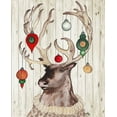 thumbnail image 2 of Medley, Elizabeth 20x24 White Modern Wood Framed Museum Art Print Titled - Christmas Reindeer I, 2 of 4