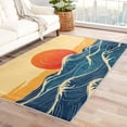 thumbnail image 1 of Washable Rugs 3x5 Japanese Rug & Home Decor - Front Door Mat Indoor Entrance, Great Wave Rugs for Entryway, Non Slip Soft Low Pile Small Area Rug, Red Sun Carpet & Room Decorations Y-&286, 1 of 7