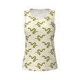 thumbnail image 4 of Xecao Green Snake print women's scoop neck, loose-fit workout tank tops for the gym., 4 of 9