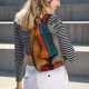 thumbnail image 5 of Disketp Abstract Colorful Duality print Canvas Backpack Lightweight Travel Daypack Student Rucksack Laptop Backpack-Medium, 5 of 5