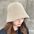 thumbnail image 4 of CoCopeanut 2022 Bucket Hats Women Knitting Winter Windproof Outdoor Campaniform Streetwear Cozy Simple Korean Style New Arrival Caps Femme, 4 of 6