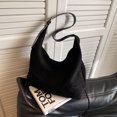 thumbnail image 5 of Women Suede Shoulder Bag Stylish Crossbody Bag Fashion Tote Bag Fashion Bag (Black), 5 of 10