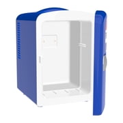 Pepsi 6 Can Portable Mini Fridge, 4L Personal Cooler with Carrying Handle, AC & 12V Car Adapter, Compact Beverage Cooler for Drinks, Skincare, and Snacks