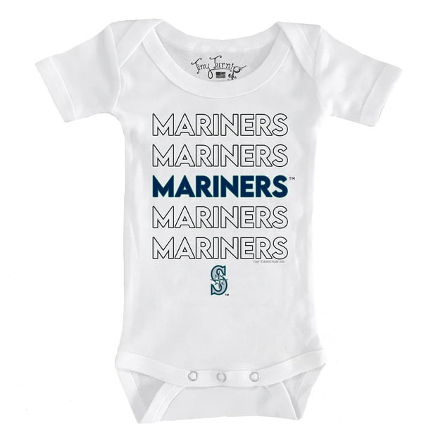 Infant Tiny Turnip White Seattle Mariners Stacked Bodysuit