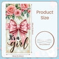 thumbnail image 2 of Pink Glitter Welcome Baby Banner Silver Sparkly Backdrop Floral Ornament Display for Baby Shower Newborn Homecoming Girl's Welcome Party, 2 of 3