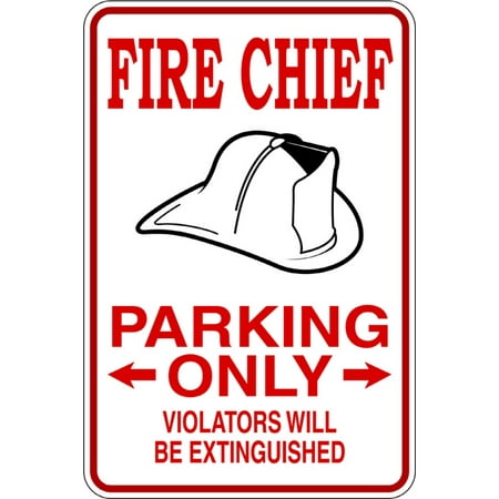 Fire Chief Decal (Custom Wall Decal Fire Chief Picture Art Parking Signs - Peel & Stick Sticker - Vinyl Wall Decal Size : 9 Inches X 18)