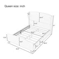 thumbnail image 5 of Miekor Furniture Queen Size 51" High Headboard Wingback Linen Upholstered Bed No Box Spring Needed, Gray 62373, 5 of 9