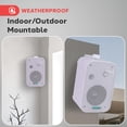 thumbnail image 6 of Pyle - Indoor / Outdoor Waterproof Speaker System - 5.25 Inch Pair of Weatherproof Wall/Ceiling Mounted Speakers with Heavy Duty Mesh Covers, 200 Watts RMS, Universal Mount - PDWR40W White, 6 of 7