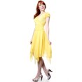 thumbnail image 4 of Evanese Women's double layered asymmetrical handkerchief skirt cocktail dress, 4 of 4