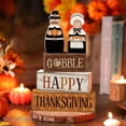 thumbnail image 2 of 4 Pcs Thanksgiving Decoration for Home Wooden Pilgrim Couple Decor Thanksgiving Tiered Tray Decor Fall Centerpiece Rustic Decorative Pilgrim Block Sign Gift Farmhouse for Home Kitchen, 2 of 13