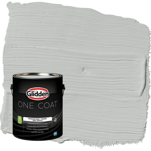 Glidden One Coat Solitary State / Gray Flat Interior Paint with Primer, 1 Gallon