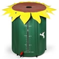 thumbnail image 3 of Jnismy Sunflower Style 100 Gallon Collapsible Rain Barrel, PVC Folding Water Bucket, Portable Rainwater Collection System with 1000D Oxford Cloth, Spigot, Overflow Kit, Mesh Top, 3 of 13