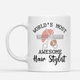 thumbnail image 2 of Coffee Mugs World's Most Awesome Hair Stylist Funny Gifts for Stylists Women or Men Coffee Lovers 11oz 15oz White Mug Christmas Gift, 2 of 7