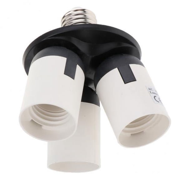 Yinanstore 2x 3 in 1 E27 LED Light Bulbs Socket Adapter Splitter, Standard Lamp Holder Base Converter for Household Commercial Lighting