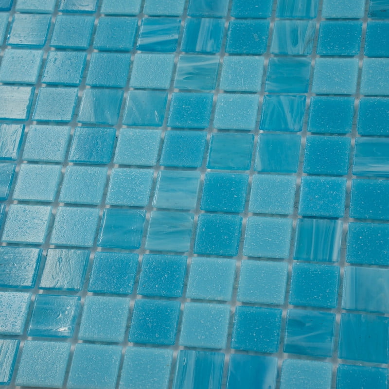 Mingles 12 in. x 12 in. Glossy Arctic Blue Glass Mosaic Wall and Floor Tile (20 sq. ft./case) (20-pack)