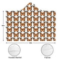 thumbnail image 3 of Wearable Blanket,White Butterfly Orange Pattern Hooded Wearable Flannel Blanket for Adults & Teens,Winter Poncho Shawl Wrap Cape Cozy Anti-Pill,60"x80", 3 of 5
